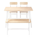 Artiss Dining Table Chairs Set 4 Bench Kitchen Natural White