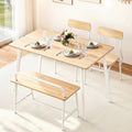 Artiss Dining Table Chairs Set 4 Bench Kitchen Natural White