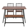 Artiss Dining Table Chairs Set 4 Bench Rustic Brown Kitchen