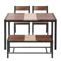 Artiss Dining Table Chairs Set 4 Bench Kitchen Rustic Brown