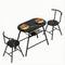 Artiss Dining Table Set 3PC Bistro Kitchen Wine Rack Black Marble