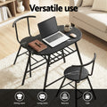 Artiss Dining Table Set 3PC Bistro Kitchen Wine Rack Black Marble