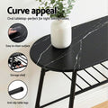 Artiss Dining Table Set 3PC Bistro Kitchen Wine Rack Black Marble