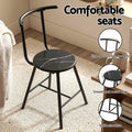 Artiss Dining Table Set 3PC Bistro Kitchen Wine Rack Black Marble
