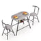 Artiss Oval Dining Table Set 3PC Space-Saving Bistro Kitchen Storage Wine Rack Grey