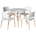 Artiss Round Dining Table 4 Chairs Set White