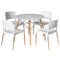 Artiss Round Dining Table 4 Chairs Set White