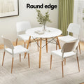 Artiss Round Dining Table 4 Chairs Set White