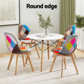 Artiss Dining Table 4 Chairs Set White DSW Seats 4