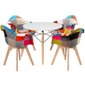 Artiss Dining Table 4 Chairs Set DSW White