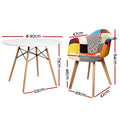 Artiss Dining Table 90cm + 2 Chairs Set