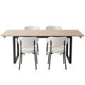Artiss 200cm Extendable Dining Table Set with 4x Dining Chairs Sherpa White