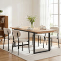 Artiss 200cm Extendable Dining Table Set with 4x Dining Chairs Sherpa White