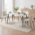 1 Artiss Dining Table and 4 Chairs Set White Marble Style