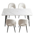 Artiss Dining Table and Chairs Set 5pcs Kitchen Furniture Marble White