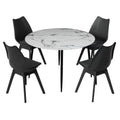 Artiss Dining Table 4 Chairs Set Marble Black
