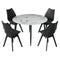 Artiss Dining Table 4 Chairs Set Marble Black