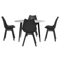 Artiss Dining Table 4 Chairs Set Marble Black
