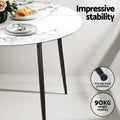 Artiss Dining Table 4 Chairs Set Marble Black