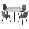 Artiss Dining Table 4 Chairs Set Marble Grey