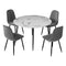 Artiss Dining Table 4 Chairs Set Marble Grey