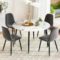 Artiss Dining Table 4 Chairs Set Marble Grey
