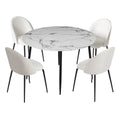 Artiss Dining Table 4 Chairs Set Marble White