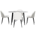 Artiss Dining Table 4 Chairs Set Marble White