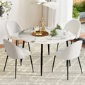 Artiss Dining Table 4 Chairs Set Marble White