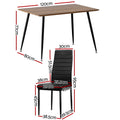 Artiss Rectangle Dining Table 4 Chairs Set Metal
