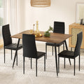 Artiss Rectangle Dining Table 4 Chairs Set Metal