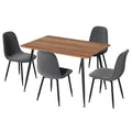 Artiss Dining Table and 4 Chairs Set Grey Metal