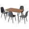 Artiss Dining Table and 4 Chairs Set Grey Metal