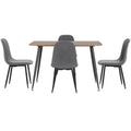 Artiss Dining Table and 4 Chairs Set Grey Metal