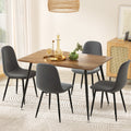 Artiss Dining Table and 4 Chairs Set Grey Metal