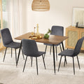 Artiss Dining Table 4 Chairs Set Grey Velvet