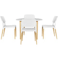 Artiss Dining Table 4 Chairs Set White Wood