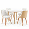 Artiss Dining Table and Chairs Set 5PCS Round 4 PU Leather Seater Dining Set White
