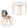 1 Artiss Dining Table and 4 Fabric Eiffel Chairs Set White