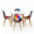 1 Artiss Dining Table and 4 Fabric Eiffel Chairs Set White