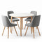 Artiss Round Dining Table and Chairs Set 5pcs Compact Kitchen Furniture White Natural Wood & Grey