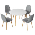 Artiss Dining Table 4 Chairs Set White Grey