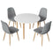 Artiss Dining Table 4 Chairs Set White Grey