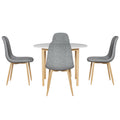 Artiss Dining Table 4 Chairs Set White Grey
