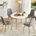 Artiss Dining Table 4 Chairs Set White Grey