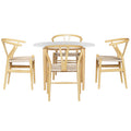 Artiss Dining Table 4 Chairs Set Wishbone Wood