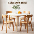 Artiss Round Dining Table and Chairs Set 5 PCS, 108cm Compact Kitchen Table Set with Solid Pine Wood Legs & 4 Ergonomic Rubber Wood Chairs,White Timber Dining Set for Small Space