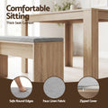 Artiss 3 Piece Dining Sets, 120cm Wooden Dining Table and 2 Upholstered Chairs Set, Space-Saving Modern Kitchen Dining Suite for Home Apartment (Oak)