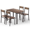 Artiss Dining Table Chairs Set 5 Compact Kitchen Rustic Brown