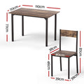 Artiss Dining Table Chairs Set 5 Compact Kitchen Rustic Brown
